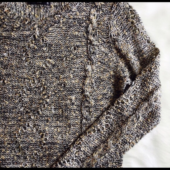 Black and Gold Sequin Sweater - Size Small - Picture 3 of 4